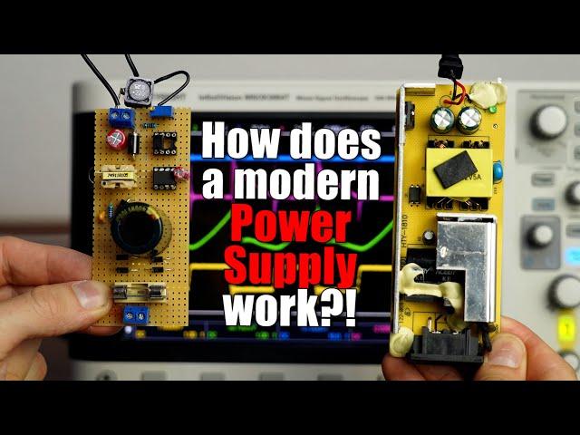 How does a modern Power Supply work?! (230V AC to 5/12V DC) DIY Flyback Converter!