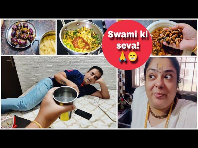 Patidev ki seva! Daily Routine | Baingan Aloo Fry, Rajma Urad, Stuffed Kulche, Kofte #vlogs PV47