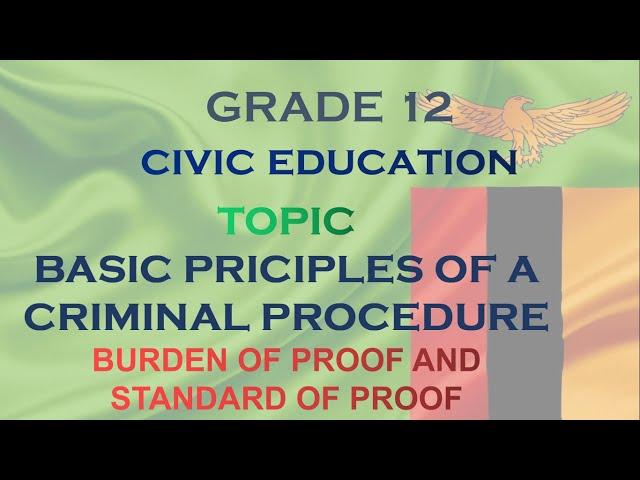 Civic Education Burden of Proof and Standard of Proof