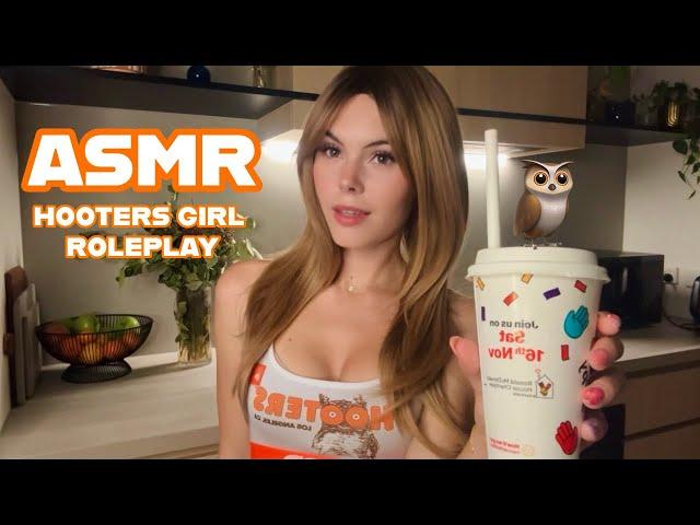 ASMR | HOOTERS GIRL SERVES YOU… BUT SHE EATS UR FOOD  (role-play)