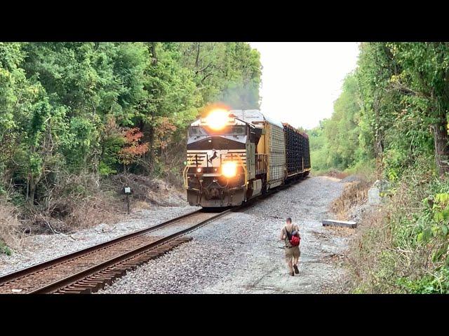 CSX Train Passes Then This Happens As I Show My Radio!  CSX Train Knocks Down Signal + NS Trains