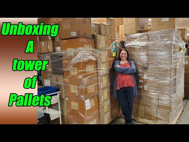 Unboxing a tower of pallets! there is so much stuff Check it out!