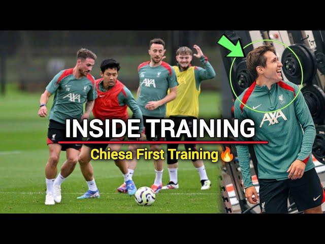 INSIDE TRAINING | Federico chiesa First Liverpool training | Ready for Man United