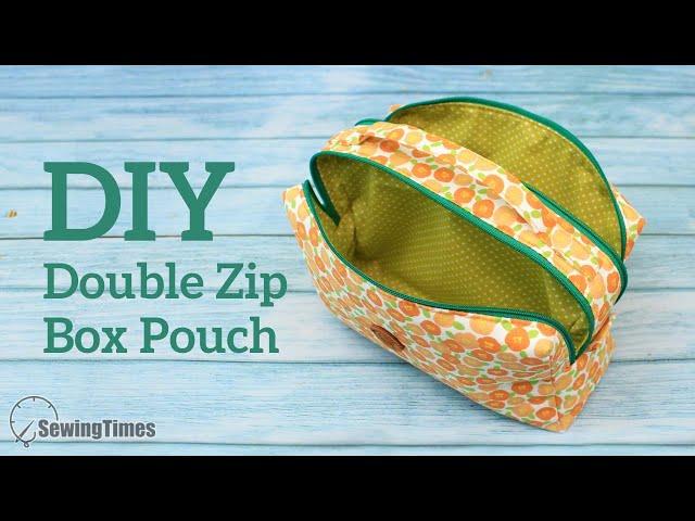 DIY Double Zipper Box Pouch | How to make a Travel Pouch with Two Zip [sewingtimes]