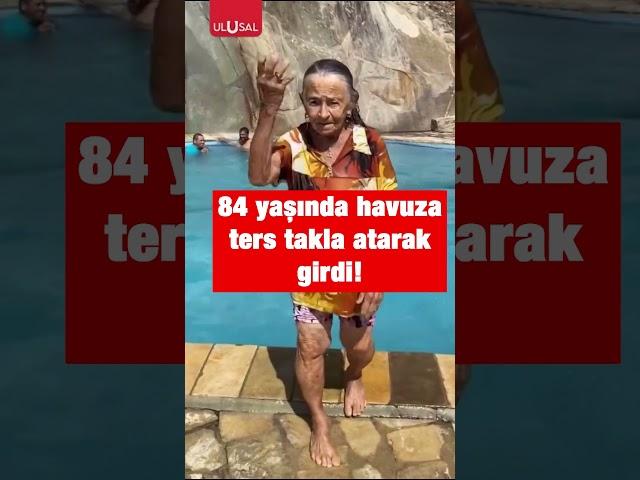 84 yaşındaki kadın yaptığı atlayışla herkesi şaşırttı #shorts #keşfet