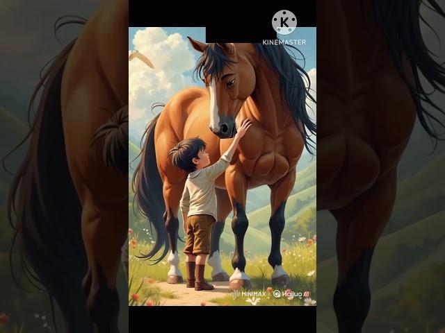 The friendship of a boy and a horse.  #comedy #funny #animation #cartoon #jokes #love #memes #cute
