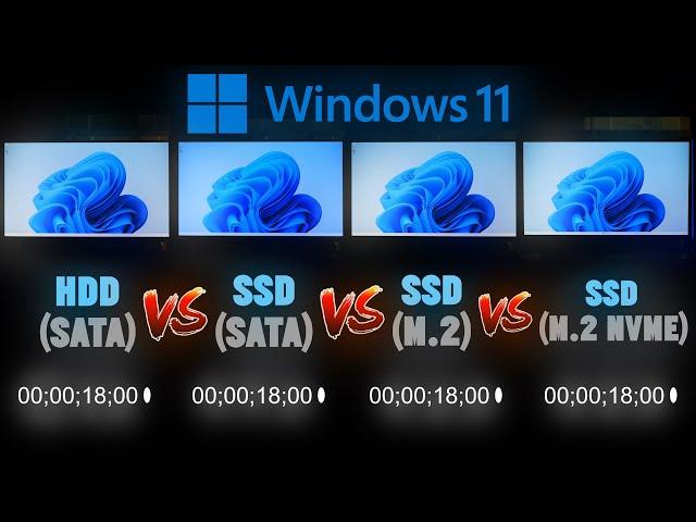 Windows 11 HDD vs SSD vs M.2 vs NVMe Boot Time Comparison