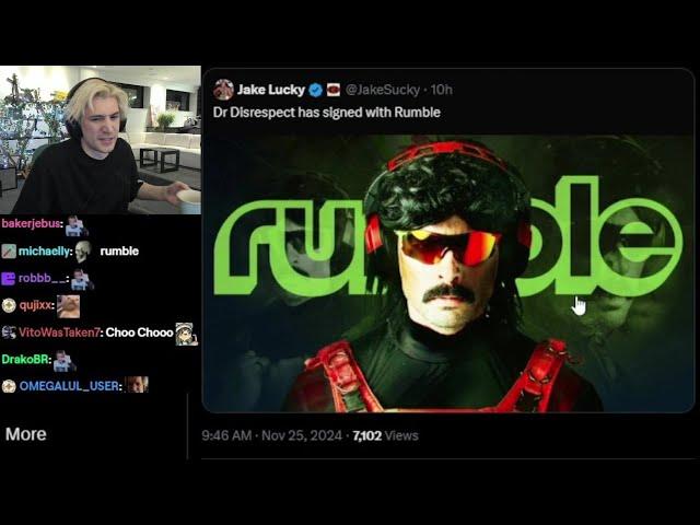 xQc Reacts to Dr Disrespect Signed to Rumble