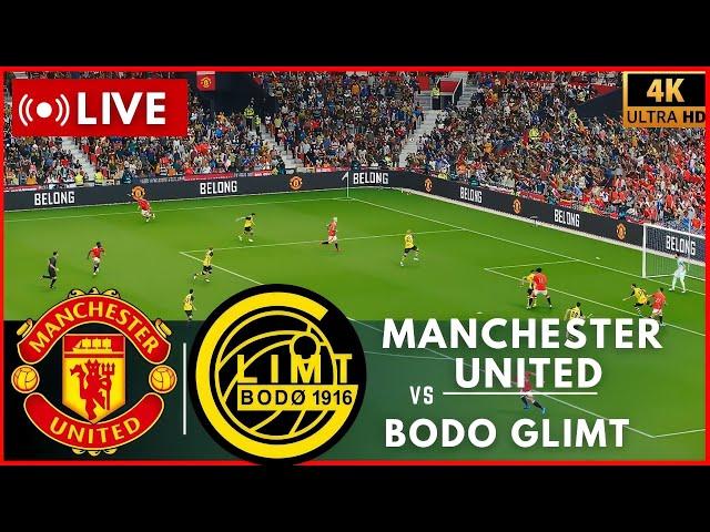  Live Manchester United vs Bodo/Glimt | Europa League 2024/25 | Live Football Simulation Gameplay