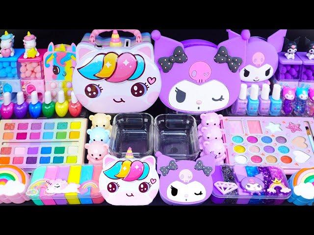 Unicorn vs Kuromi/Slime Mixing Random things into slime #ASMR #Satisfying #slimevideo #Makeupslime