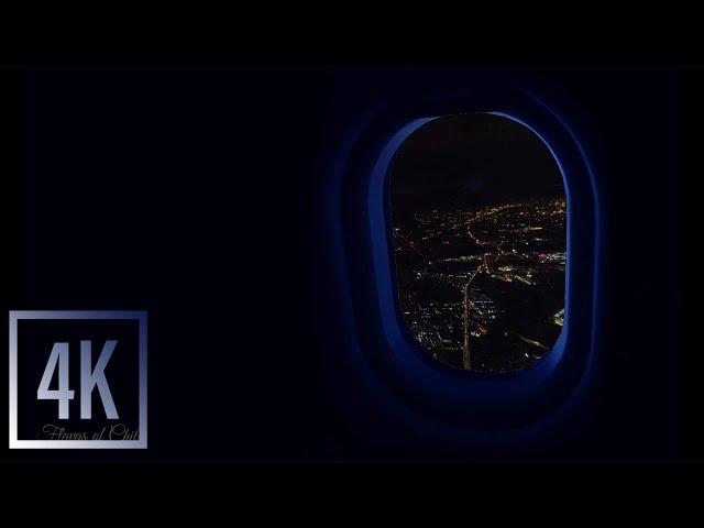 AUTHENTIC Dark Flight Ambience WITHOUT crying baby | Flight Attendant | Call Dings | Sleep, Study