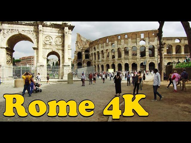 Walk around Rome Italy. [4K] Porta San Giovanni - Colosseum - Piazza del Campidoglio.