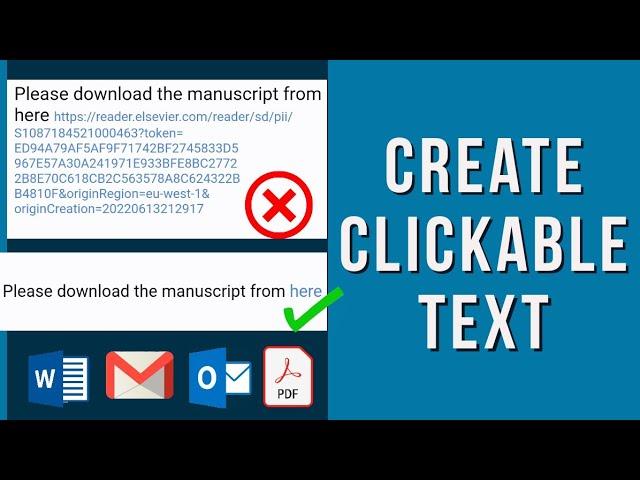 Create hyperlink in email | insert link as text in Word|  how to create a clickable link in email