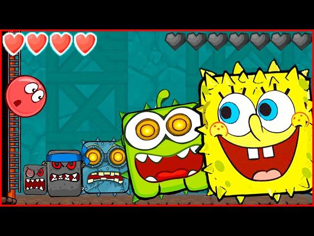 Red Ball 4 Om Nom Mod vs Boss.Volume 1-3-5 all level.Красный шарик 4 мод на ам няма