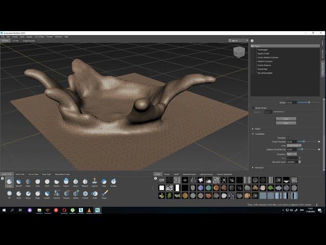 Mudbox Dynamic tesselation Water splashes modelling