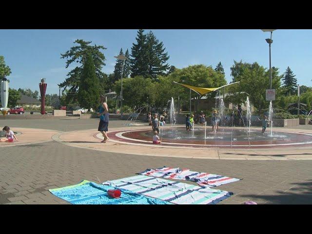 Splash pads make popular spots to cool off in the heat