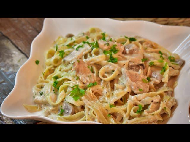 الطعم ولا غلطه!!معكرونة الفوتشيني بالصلصه البيضاء بطريقة افخم المطاعم  Fuchini Pasta