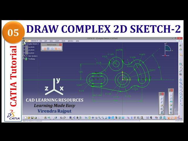 CATIA Tutorial 5: Draw Complex 2D Sketch 2. Change units from mm to inch