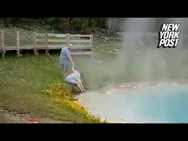 Clueless Yellowstone visitor runs screaming after illegally dipping hand in 174-degree hot spring