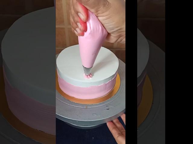 pink and white colour  cake decoration #shorts #youtubeshorts #pinkandwhite #cakedecorationidea