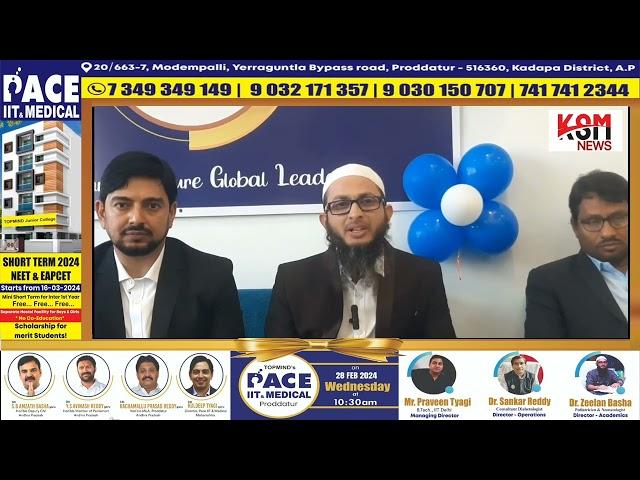In our proddatur Top minds pace IIT &Medical.junior college with IIT-JEE, NEET. Admissions are open
