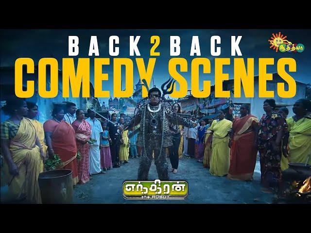 Enthiran - Back-to-Back Comedy Scenes  | Rajinikanth | Aishwariya Rai | Santhanam | Adithya TV