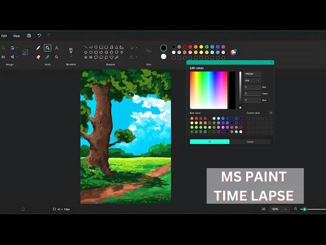 Simple Landscape Painting Using MS Paint App || Soumyadip Adak