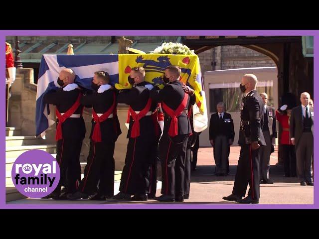 The Duke of Edinburgh's Coffin Arrives at St George's Chapel