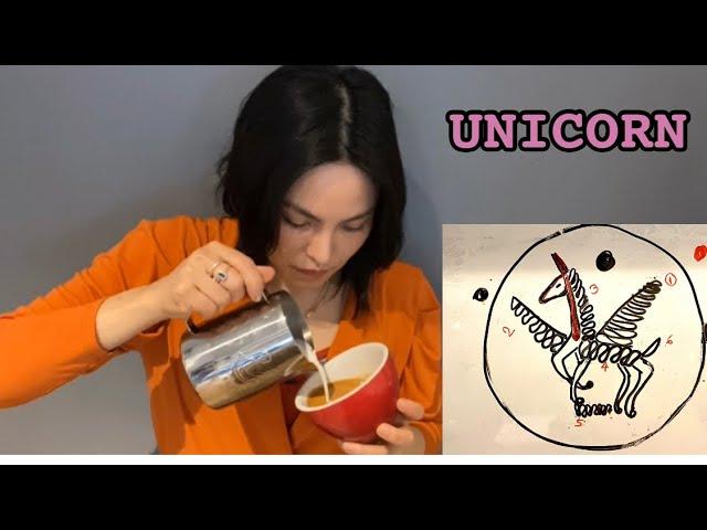 How to make a Unicorn Latteart for Intermediate barista. Tip & tip and how to draw each steps.