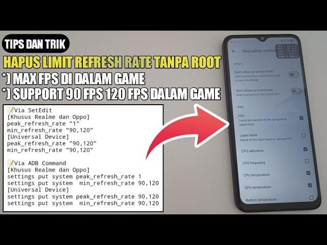 BEGINI AGAR DAPAT 90 FPS 120 FPS DI DEVICE NON-ROOT !!! CARA MENGATASI LIMIT REFRESH RATE DALAM GAME