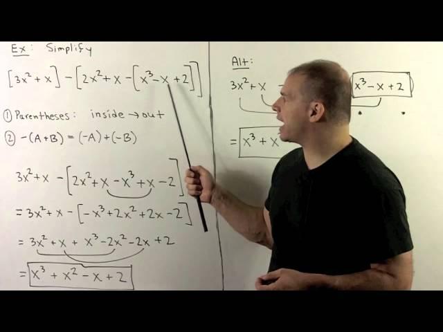 BCA4.1.1. Polynomial Example:  Subtraction with Parentheses
