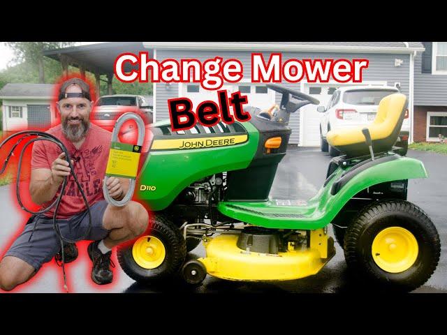 How to replace Blade mower belt on D110 John Deere