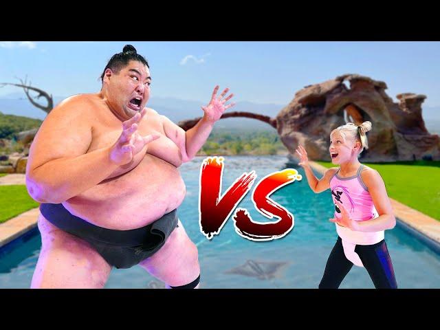 We challenged a 600 Pound Sumo! Ninjas vs Sumo!