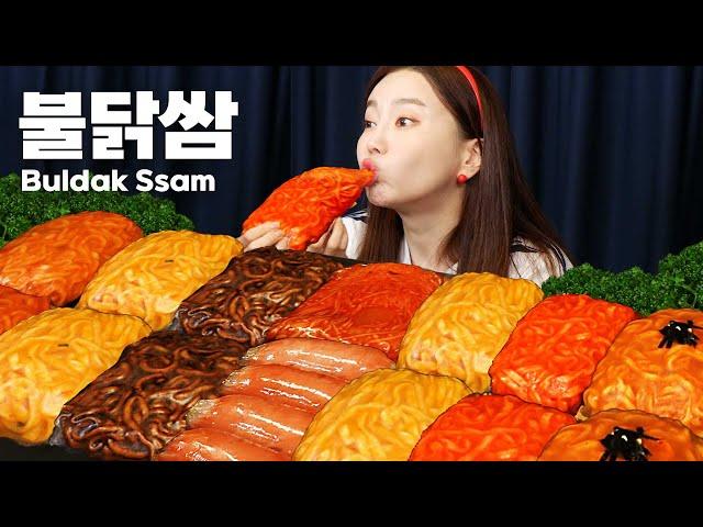 [Mukbang ASMR] 6 Flavors Ramen Wraps  Korean Convenience Store Enoki Mushoorms Sausages Ssoyoung