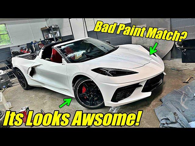 Putting The 2022 Corvette C8 Back together!We Have To Repaint The Hood!!!