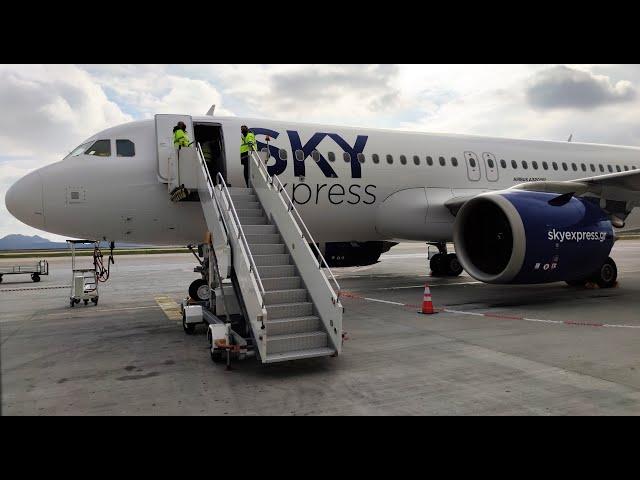 Sky Express Airbus A320NEO Full Flight to ATHENS! GoPro Hero 9 Wing/Engine View - 5K!