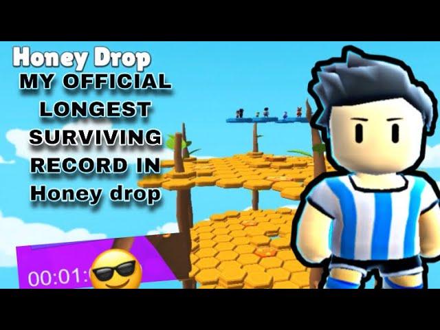 MY OFFICIAL LONGEST SURVIVING RECORD IN HONEY DROP | STUMBLE GUYS | TOXIC PJ YT