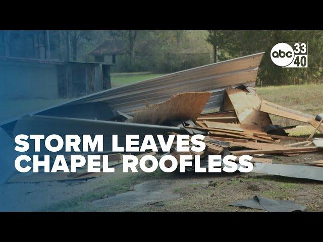 Worship without a roof: Storm leaves Vincent chapel roofless