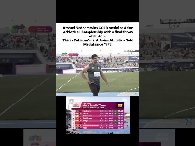 #arshadnadeem Win Gold Medal At Asian Athletics Championships  #pakistanzindabad #trending #viral