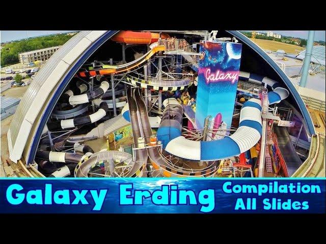 ALL BIG INDOOR WATER SLIDES at Galaxy Erding!! [Compilation]