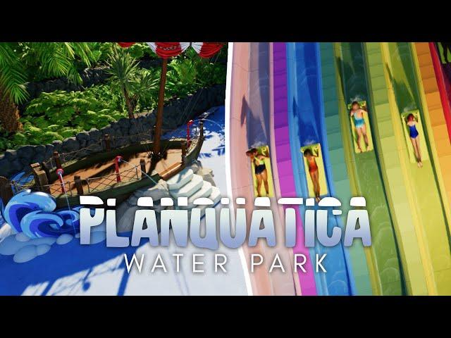 Building RACING Slides & SPLASH PADS in Planet Coaster 2