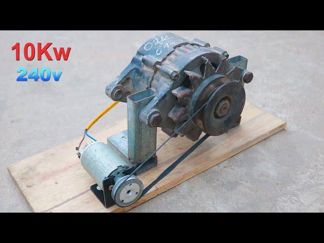 How to generate homemade infinite energy with a car alternator and an engine 