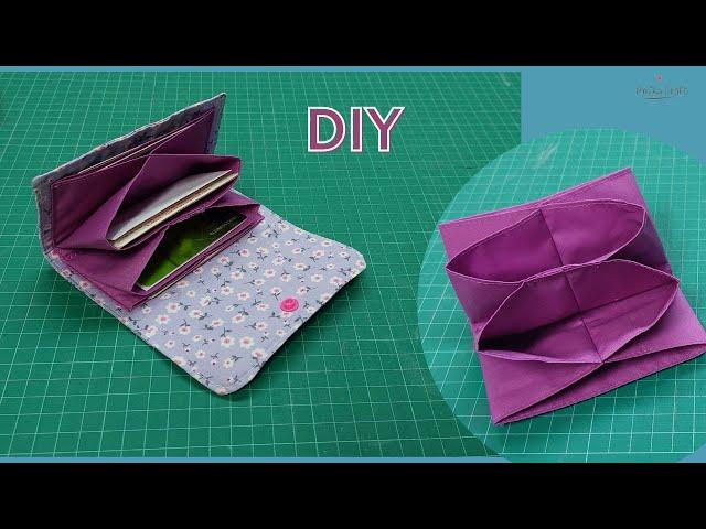 You can make a card wallet easily. Mini Wallet. Sewing Tutorial