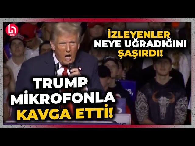 Donald Trump'tan mikrofona şoke eden hareket! "Fena halde pataklamamı ister misiniz?"