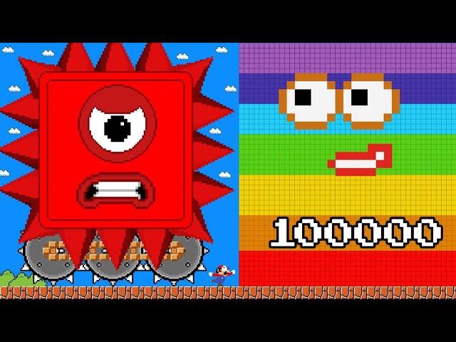 Mario's Mega Numberblocks 1 vs 100.000 Numberblocks in Maze Mayhem | Game Animation