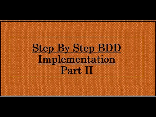 BDD Online FREE Session-2