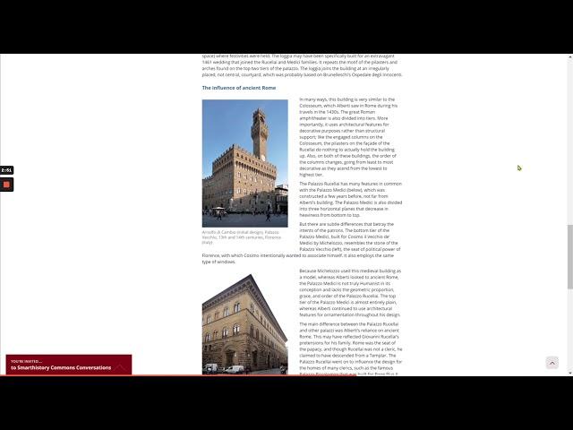 Palazzo Rucellai, Alberti – Smarthistory/Khan Academy Essay Read-along - Marsha Russell