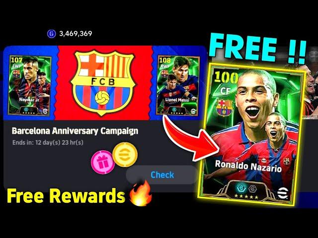 Finally eFootball™ 2025 Barcelona Anniversary Campaign Rewards !! Free Coins, Clubs Pack & Objective