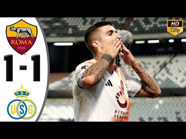 Roma vs Union SG 1-1 Highlights & All Goals 2024 HD