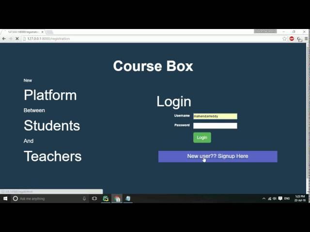 Coursebox (my django application) walk through